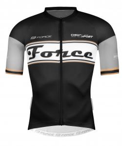 dres FORCE RETRO krátký rukáv, černo-zlatý, vel.L